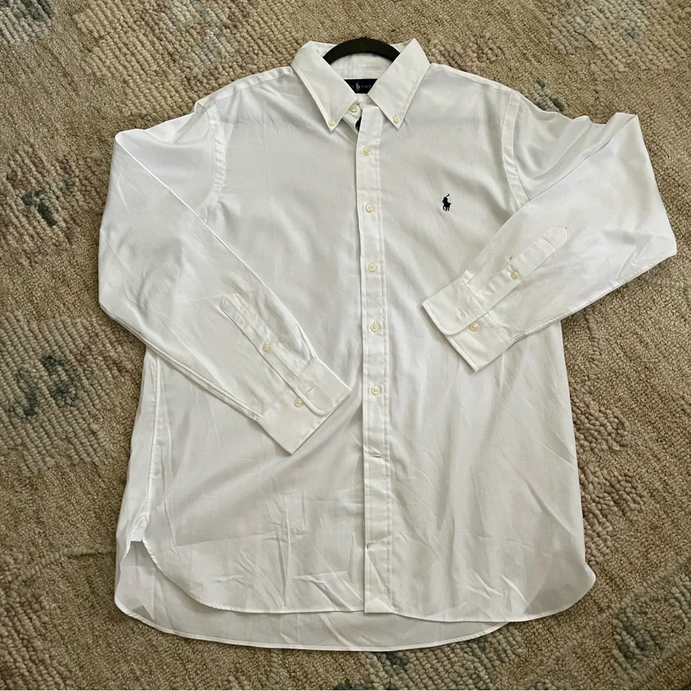 NWOT Ralph Lauren men’s white cotton button down shirt size 16 1/2 34/35. - Picture 3 of 7